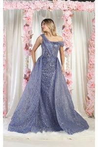Royal Queen RQ8029 Convertible Special Occasion Gown - DUSTY BLUE / 4 - Dress