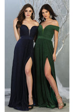 Load image into Gallery viewer, Ruched Off Shoulder Formal Gown - LA7876