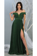 Load image into Gallery viewer, Ruched Off Shoulder Formal Gown - LA7876 - Hunter Green / 4