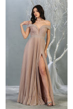Load image into Gallery viewer, Ruched Off Shoulder Formal Gown - LA7876 - Rose Gold / 4