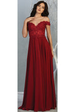 Load image into Gallery viewer, Sexy Off Shoulder Long Dress - LA1714 - BURGUNDY / 4