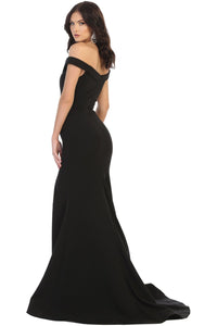 La Merchandise LA1748 Sexy Long Off the Shoulder Stretchy Prom Dress - - LA Merchandise