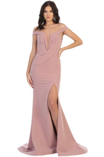 Load image into Gallery viewer, La Merchandise LA1748 Sexy Long Off the Shoulder Stretchy Prom Dress - MAUVE - LA Merchandise