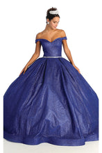 Load image into Gallery viewer, La Merchandise LA176 Glitter Off the Shoulder Quinceanera Ball Gown - - LA Merchandise