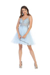Load image into Gallery viewer, La Merchandise LA1693 Short Spaghetti Strap Homecoming Pageant Dress - BABY BLUE - LA Merchandise