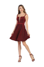 Load image into Gallery viewer, La Merchandise LA1697 Short Sleeveless A-Line Homecoming Dress - BURGUNDY - LA Merchandise