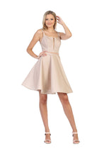 Load image into Gallery viewer, La Merchandise LA1697 Short Sleeveless A-Line Homecoming Dress - CHAMPAGNE - LA Merchandise