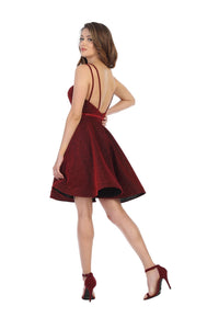 La Merchandise LA1697 Short Sleeveless A-Line Homecoming Dress - - LA Merchandise