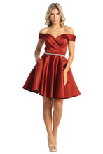 Load image into Gallery viewer, Short Off Shoulder Dress - LA1815 - RUST - LA Merchandise