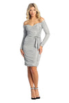 Load image into Gallery viewer, La Merchandise LA1918 Short Sexy Fitted Off Shoulder Cocktail Dress - SILVER - LA Merchandise