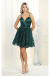 Load image into Gallery viewer, La Merchandise LA1965 Short Glitter Spaghetti Strap Hoco Dress - HUNTER GREEN - LA Merchandise