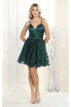 Load image into Gallery viewer, Short Spaghetti Strap Sequin Dress - HUNTER GREEN / 4