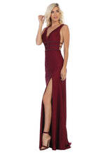 Load image into Gallery viewer, Shoulder straps dress with high front slit- MQ1582