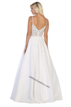 Load image into Gallery viewer, Shoulder straps embroiderer &amp; rhinestone ballgown with side 