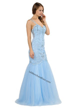 Load image into Gallery viewer, Shoulder Straps Embroiderer &amp; Rhinestone Long Mermaid Dress-