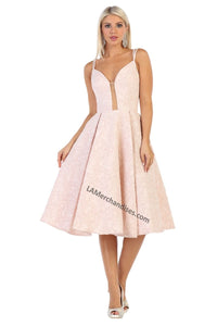 Shoulder straps short jacquard dress with pocket sides- 
