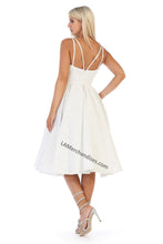 Load image into Gallery viewer, Shoulder straps short jacquard dress with pocket sides- 