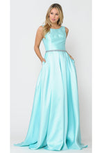 Load image into Gallery viewer, La Merchandise LAY8678 Simple Mikado A-Line Sleeveless Formal Gown - MINT - LA Merchandise