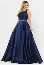 Load image into Gallery viewer, La Merchandise LAY8678 Simple Mikado A-Line Sleeveless Formal Gown - NAVY - LA Merchandise