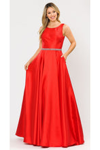 Load image into Gallery viewer, La Merchandise LAY8678 Simple Mikado A-Line Sleeveless Formal Gown - RED - LA Merchandise