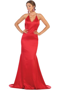 Simple Yet Sexy Long Dress - LA1779 - RED / 4