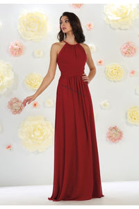 sleeveless chiffon bridesmaid dress- MQ1479
