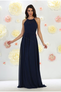 sleeveless chiffon bridesmaid dress- MQ1479