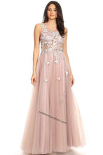 Load image into Gallery viewer, Sleeveless Embroiderer Long Mesh Dress- JJ3080 - - LA Merchandise