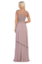 Load image into Gallery viewer, Sleeveless embroidery &amp; rhinestone long chiffon dress- LA1620 - - LA Merchandise