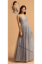 Load image into Gallery viewer, Sleeveless embroiderer &amp; sequins Long Mesh Dress- L2263