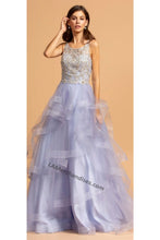 Load image into Gallery viewer, Sleeveless Embroiderer &amp; Sequins Long Organza Dress- L2160