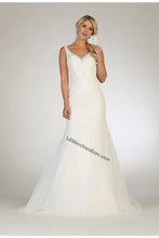 Load image into Gallery viewer, Sleeveless embroiderer &amp; sequins mesh bridal dress- LA7643 - Ivory - LA Merchandise