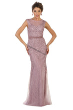 Load image into Gallery viewer, Sleeveless embroiderer &amp; sequins mesh dress- LA7524 - Mauve - LA Merchandise