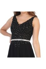 Load image into Gallery viewer, La Merchandise LA1701 Sleeveless Lace Applique &amp; Chiffon Evening Dress - - Dress LA Merchandise