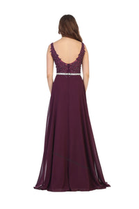 Sleeveless Lace Applique Evening Dress- LA1701 - Dress