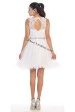 Load image into Gallery viewer, Sleeveless lace applique mesh sassy short dress- LA1280 - - LA Merchandise