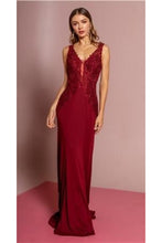 Load image into Gallery viewer, Sleeveless Lace Applique &amp; rhinestone Rome Jersey Long 