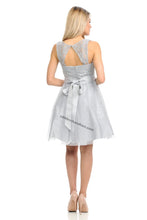 Load image into Gallery viewer, Sleeveless Lace &amp; Mesh Short Dress- LA8120