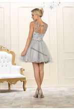 Load image into Gallery viewer, Sleeveless rhinestone &amp; mesh short dress- LA1555 - - LA Merchandise