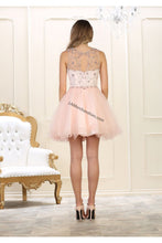 Load image into Gallery viewer, Sleeveless rhinestone &amp; mesh short dress- LA1555 - - LA Merchandise