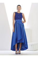 Load image into Gallery viewer, Sleeveless sequins high low satin dress- LA1411 - Royal Blue - LA Merchandise