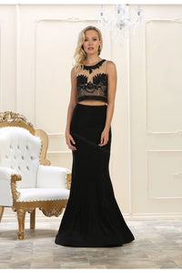 Sleeveless sequins top & long taffeta skirt - LA7590 - - LA Merchandise
