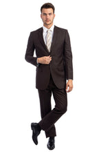 Load image into Gallery viewer, Solid Two Piece Men’s Suit - LA202SA - CHOCOLATE / 34S/W28 -