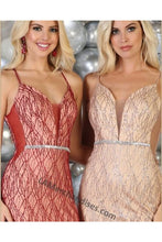 Load image into Gallery viewer, Spaghetti Straps sequins long mesh dress- MQ1689
