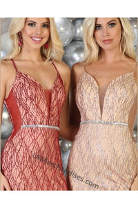 Spaghetti Straps sequins long mesh dress- MQ1689