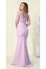 Load image into Gallery viewer, Sheer Long Sleeve Mermaid Evening Gown - LA1847 - - LA Merchandise