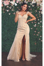 Load image into Gallery viewer, Special Occasion Embroidered Dress - CHAMPAGNE/GOLD / 4