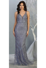 Load image into Gallery viewer, Special Occasion Embroidered Formal Gown - DUSTY BLUE / 6