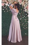 Cargar imagen en el visor de la galería, La Merchandise LA1857 Split Long Sleeve V-Neck Bridesmaid Dress - - LA Merchandise