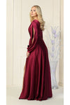 Cargar imagen en el visor de la galería, La Merchandise LA1857 Split Long Sleeve V-Neck Bridesmaid Dress - - LA Merchandise